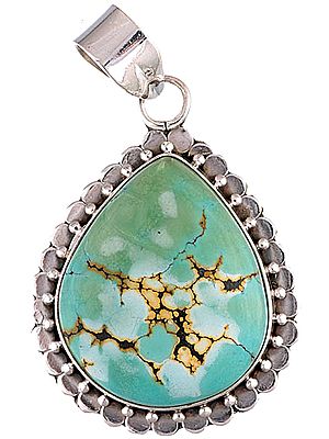 Spider's Web Turquoise Pendant