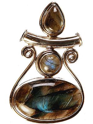 Labradorite Crown Pendant