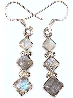 Labradorite with Rainbow Moonstone Earrings