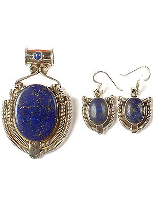 Lapis Lazuli Pendant & Earrings Set
