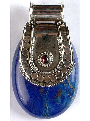 Lapis Lazuli Pendant with Garnet