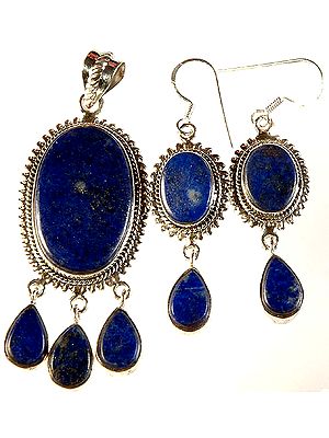 Lapis Lazuli Pendant with Matching Earrings