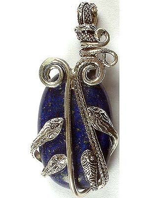 Lapis Lazuli Pendant With Serpents