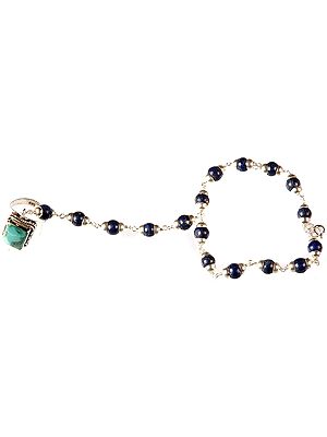 Lapis Lazuli Slave Bracelet with Turquoise Ring