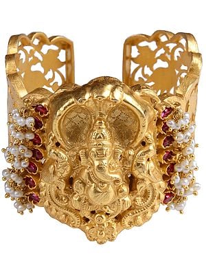 Lord Ganesha Cuff Bracelet (South Indian Temple Jewelry)