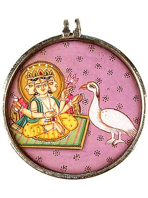 Lord Brahma with His Vehicle Swan