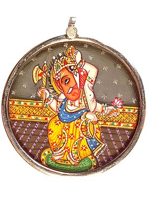 Lord Ganesha Playing Veena (Pendant)