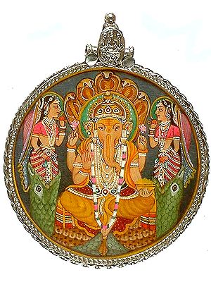 Lord Ganesha with Siddhi & Buddhi
