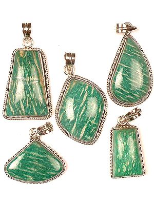 Lot of Five Amazonite Pendants