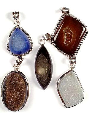 Lot of Five Chipped Pendants