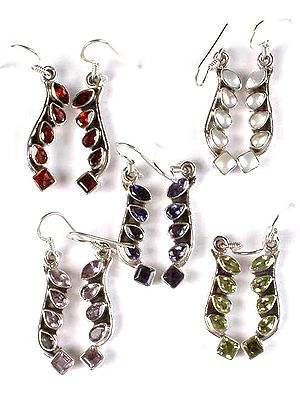 Lot of Five Gemstone Earrings