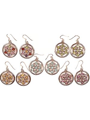 Lot Of Five Gemstone Earrings