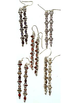 Lot of Five Gemstone Earrings