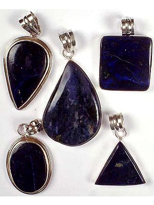Lot of Five Lapis Lazuli Pendants