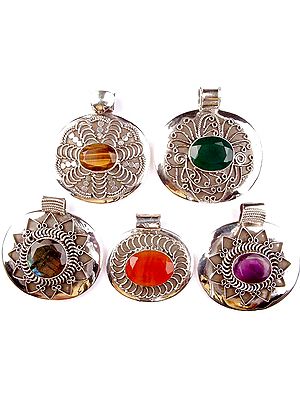 Lot of Five Large Pendants