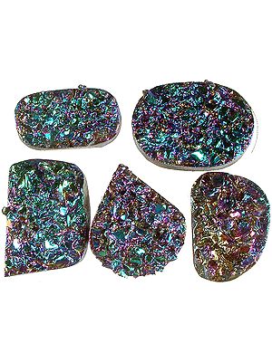 Lot of Five Peacockolite Cabochons