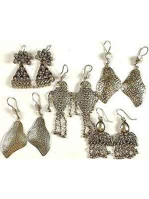 Lot of Five Sterling Earrings