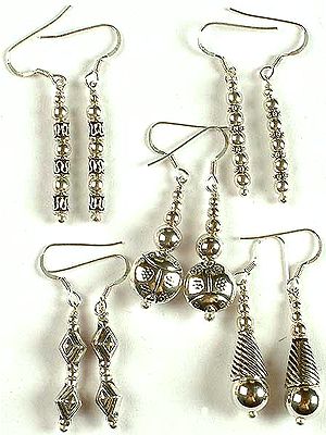 Lot of Five Sterling Earrings