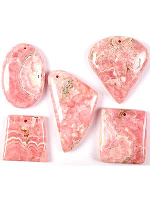 Lot of Five Top Drilled Rhodochrosite Cabochons
