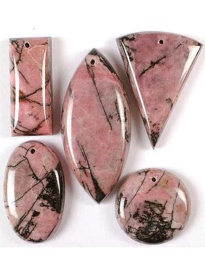 Lot of Five Top-Drilled Rhodochrosite Cabochons