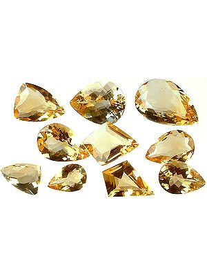 Lot of Ten Faceted Citrines