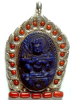 Mahakala Panjaranatha (Carved in Lapis Lazuli)