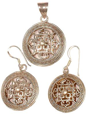 Mandala Pendant & Earrings Set