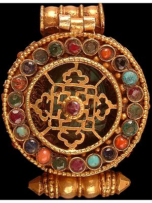 Manjushri Mandala (Gold Plated Box Pendant)