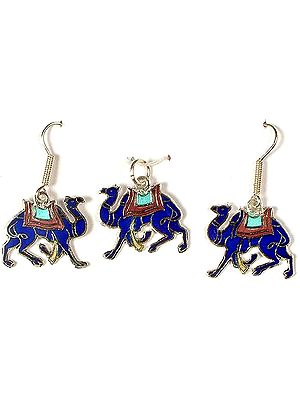 Meenakari Camel Pendant & Earrings Set