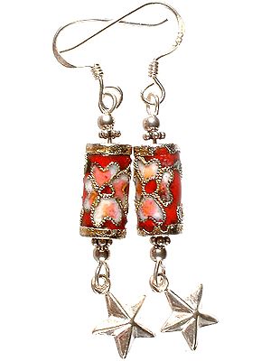 Meenakari Earrings with Dangling Star