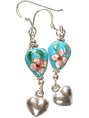 Meenakari Earrings with Dangling Valentine