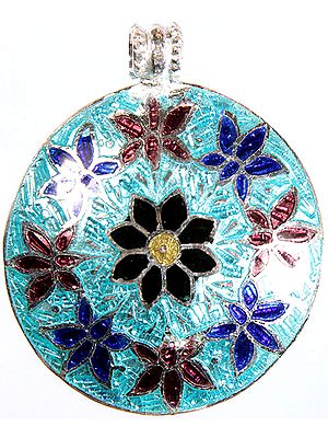 Meenakari Floral Disc Pendant