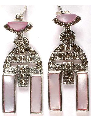MOP Earrings with Marcasite