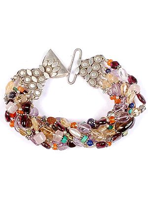 Multi Color Gemstone Bunch Bracelet