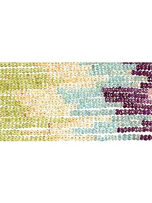 Multi-color Gemstone Israel Cut Rondells (Peridot, Citrine, Aquamarine, Amethyst, Rose Quartz, Black Onyx, Beer Lemon Topaz and Apatite)