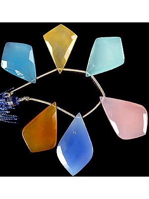 Multi-color Faceted Chalcedony Shapes