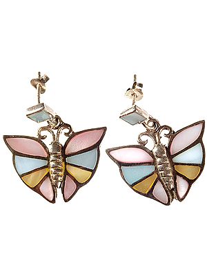Multi-color MOP (Shell) Butterfly Earrings