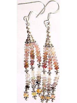 Multi-color Tourmaline Israel Cut Shower Earrings