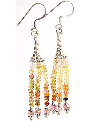 Multi-color Tourmaline Israel Cut Shower Earrings