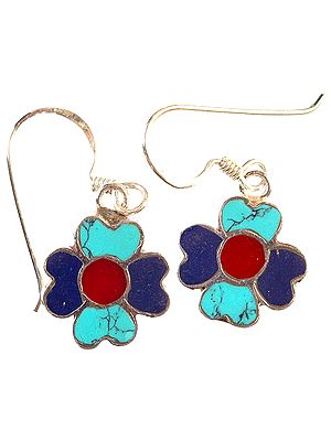 Nepalese Multi-color Inlay Earrings