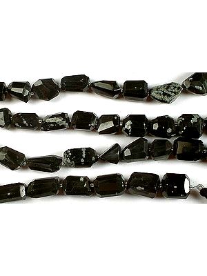 Obsidian Snow Flake Faceted Tumbles