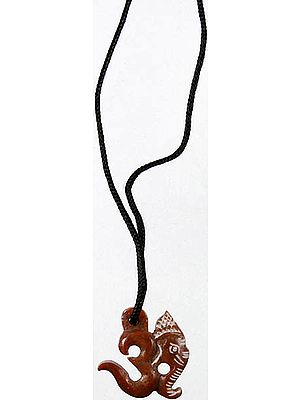 Om Ganesha Necklace with Black Cord