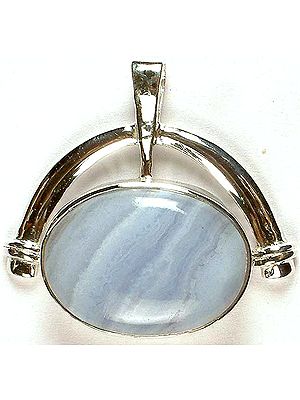 Oval Blue Lace Agate Pendant