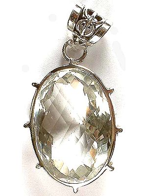 Oval Faceted Crystal Pendant