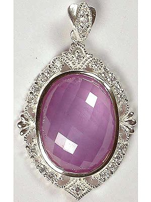 Oval Faceted Cubic Zirconia Pendant