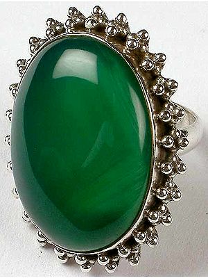 Oval Green Onyx Ring