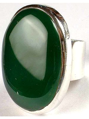 Oval Green Onyx Ring