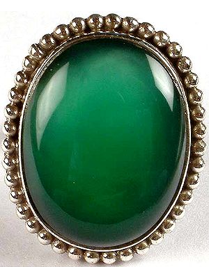 Oval Green Onyx Ring