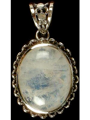 Oval Rainbow Moonstone Pendant
