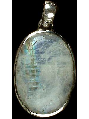 Oval Rainbow Moonstone Pendant